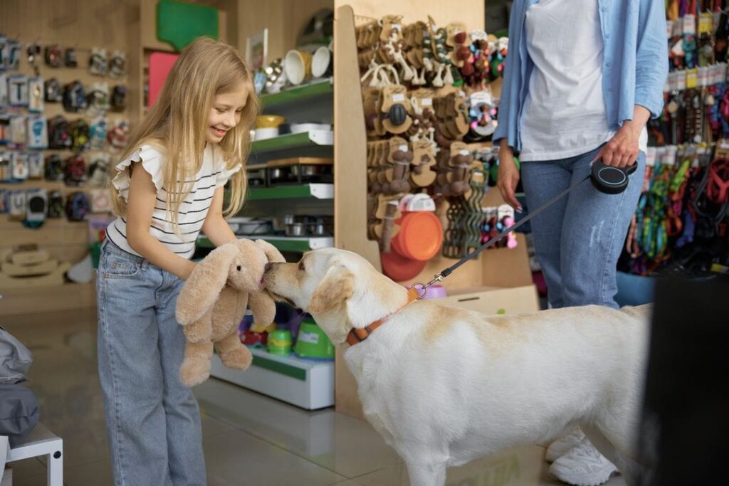 chien dans une animalerie